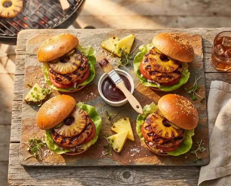 BBQ Pineapple Turkey Burgers
