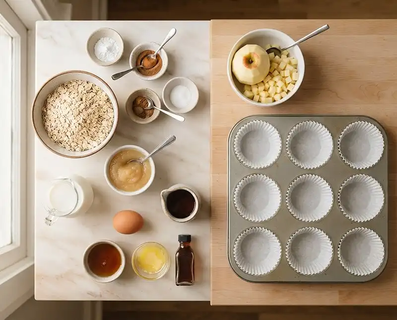 Baked Apple Cinnamon Oatmeal Cups 2 Baked Apple Cinnamon Oatmeal Cups Ingredients