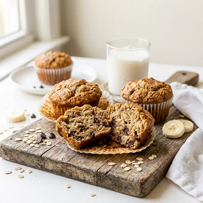 Banana Oat Blender Muffins 4 Banana Oat Blender Muffins recipe