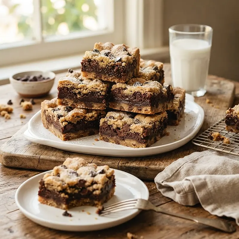 Brownie Batter Cookie Bars 4 Brownie Batter Cookie Bars RECIPE