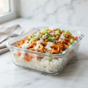 Buffalo Chicken Rice Lunch Prep 5 Buffalo Chicken Rice Lunch Prep