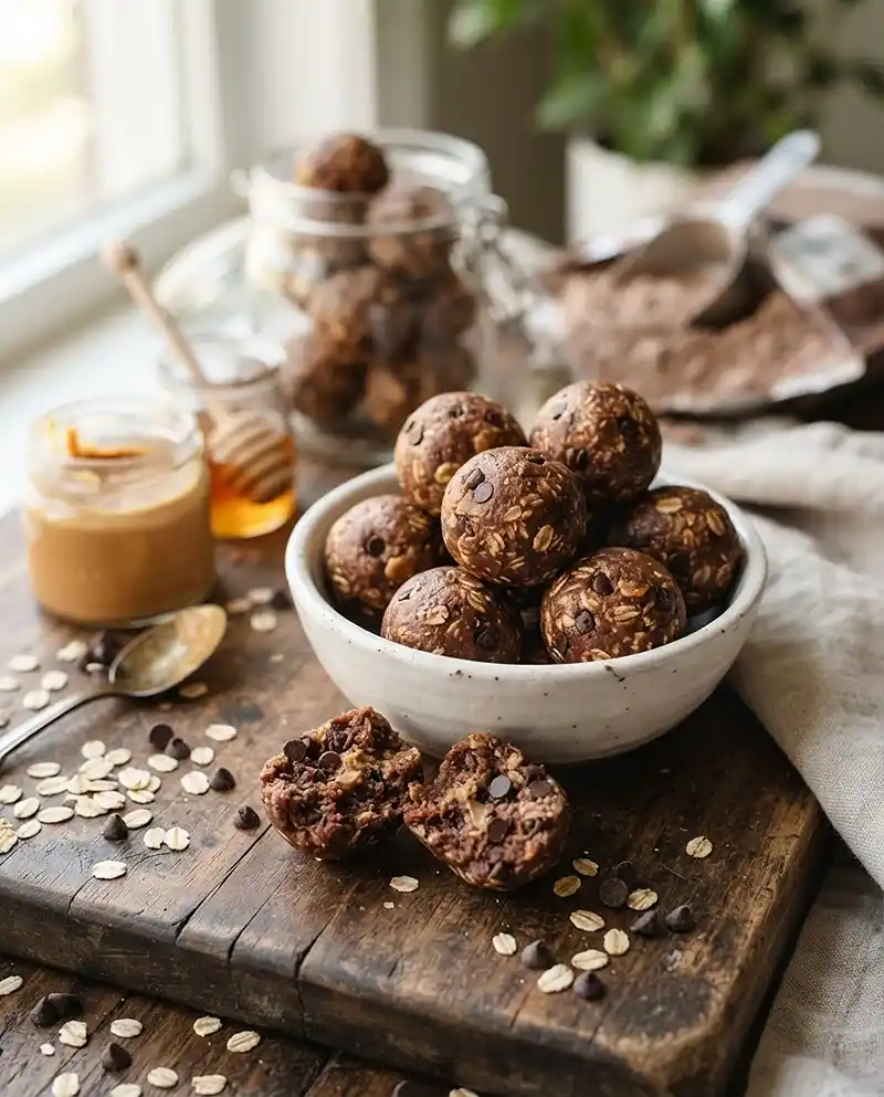 Chocolate Peanut Butter Protein Oat Bites 4 Chocolate Peanut Butter Protein Oat Bites RECIPE