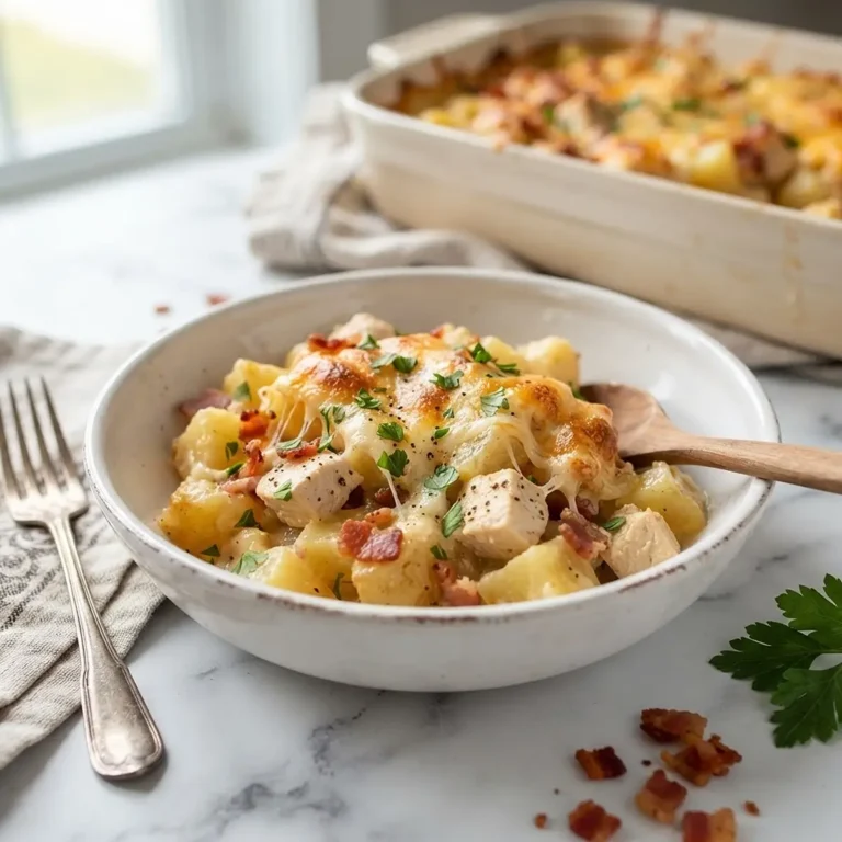 Creamy Chicken Bacon Potato Bake