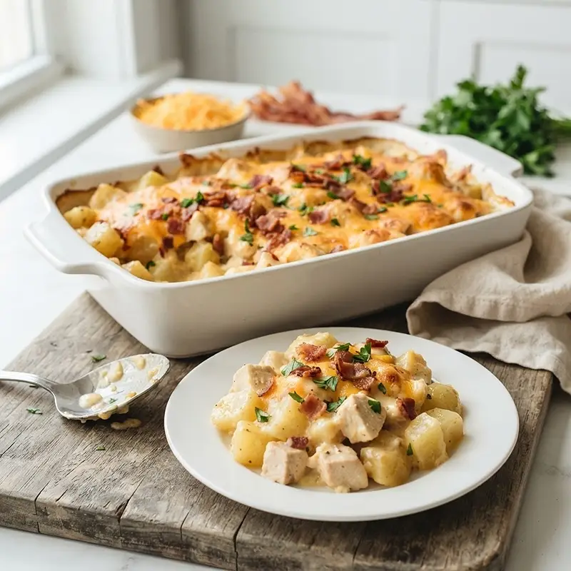 Creamy Chicken Bacon Potato Bake recipe