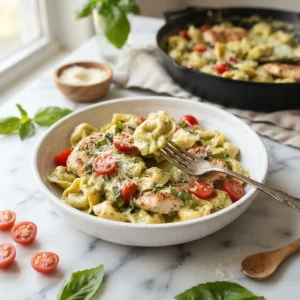 Creamy Pesto Chicken Tortellini Skillet 5 Creamy Pesto Chicken Tortellini Skillet