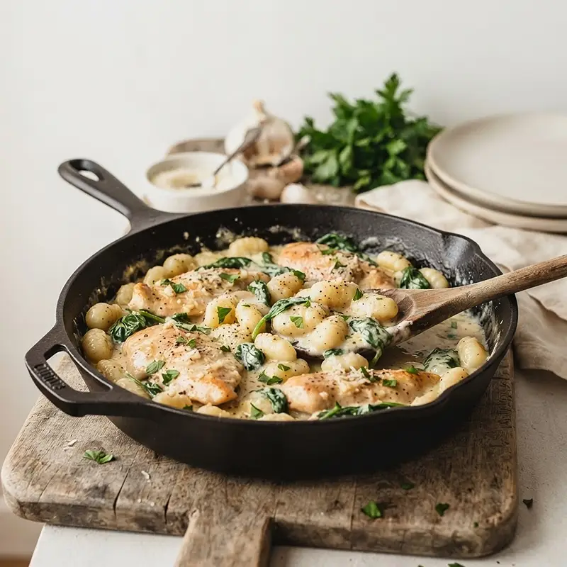 Garlic Butter Chicken Gnocchi Skillet 4 Garlic Butter Chicken Gnocchi Skillet recipe