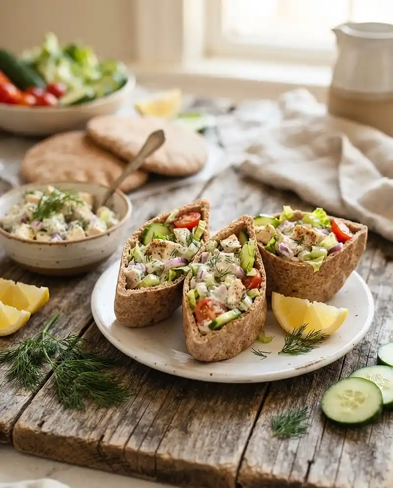 Greek Yogurt Chicken Salad Pitas recipe