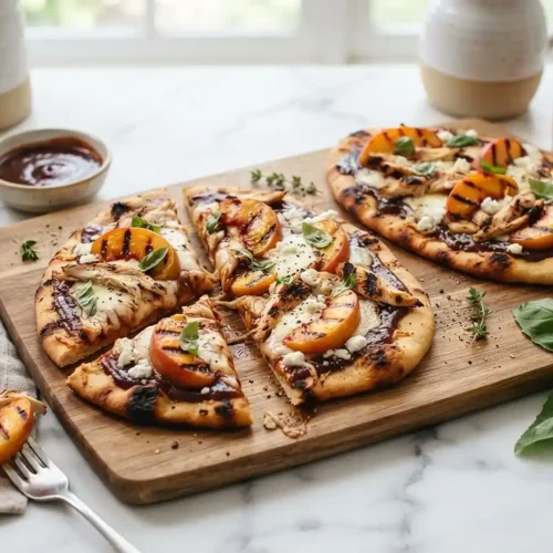 Grilled Peach Chicken Flatbreads 5 Grilled Peach Chicken Flatbreads