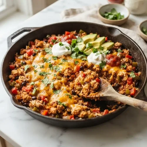 Ground Turkey Taco Skillet with Rice 5 Ground Turkey Taco Skillet with Rice!