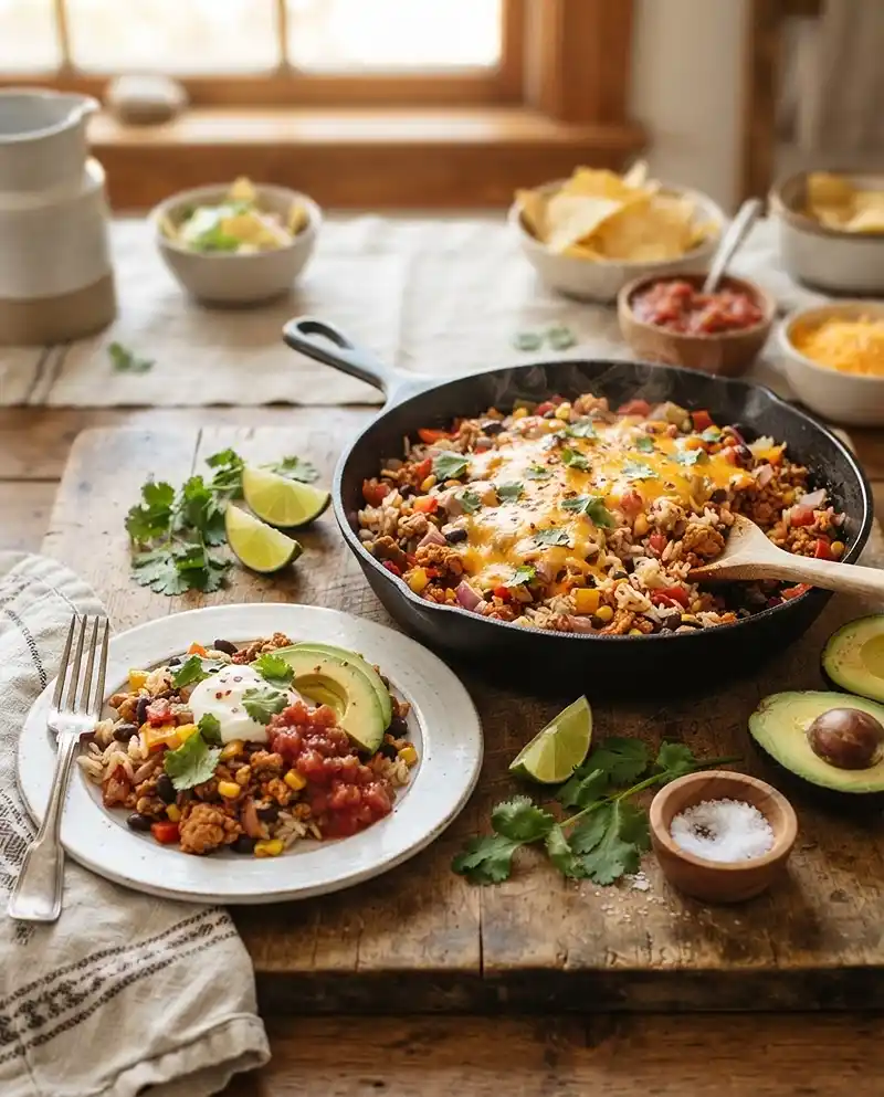 Ground Turkey Taco Skillet with Rice 4 Ground Turkey Taco Skillet with Rice! RECIPE