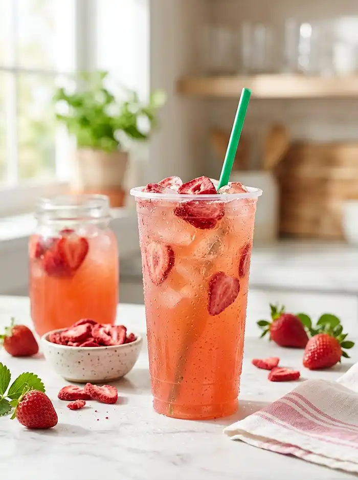 Homemade strawberry acai energy refresher​