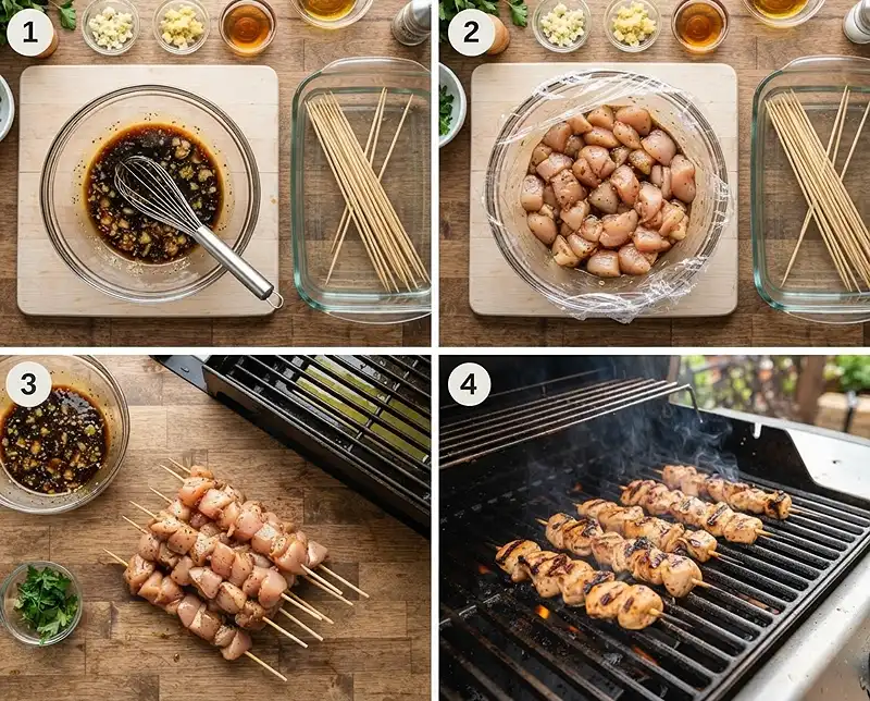 How to Make Grilled Honey Garlic Chicken Skewers