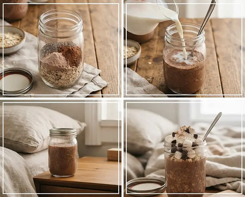 Protein Hot Chocolate Overnight Oats 3 How to Make Protein Hot Chocolate Overnight Oats