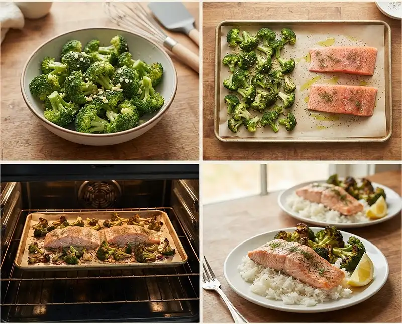 Sheet Pan Salmon Broccoli Rice 3 How to Make Sheet Pan Salmon Broccoli Rice