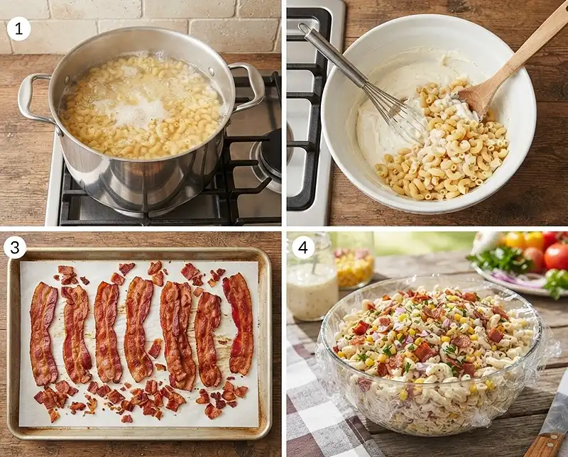 Sweet Corn Bacon Macaroni Salad 3 How to Make Sweet Corn Bacon Macaroni Salad