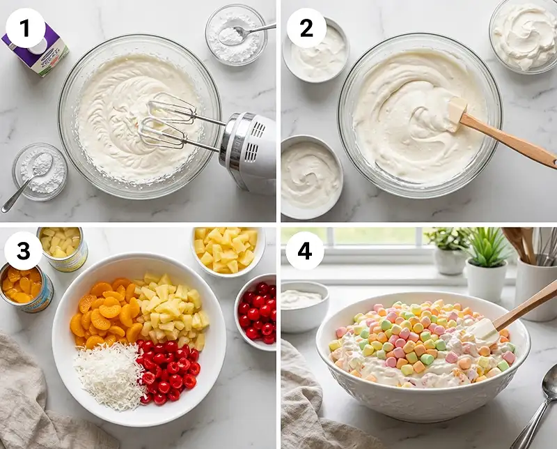 Ambrosia Salad Recipe (So Creamy!) 4 How to Make ambrosia salad recipe