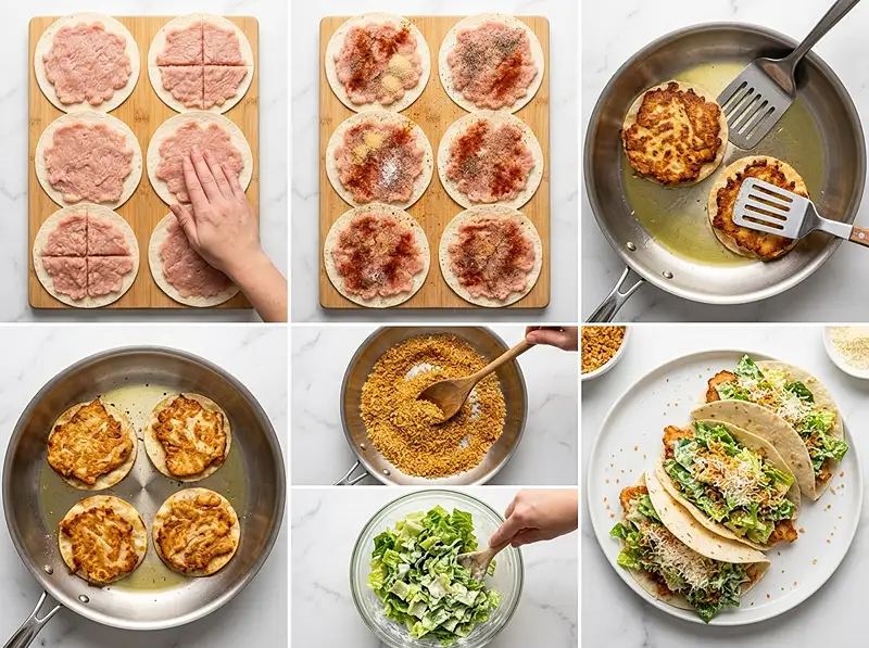 How to Make chicken caesar smashed tacos recipe​
