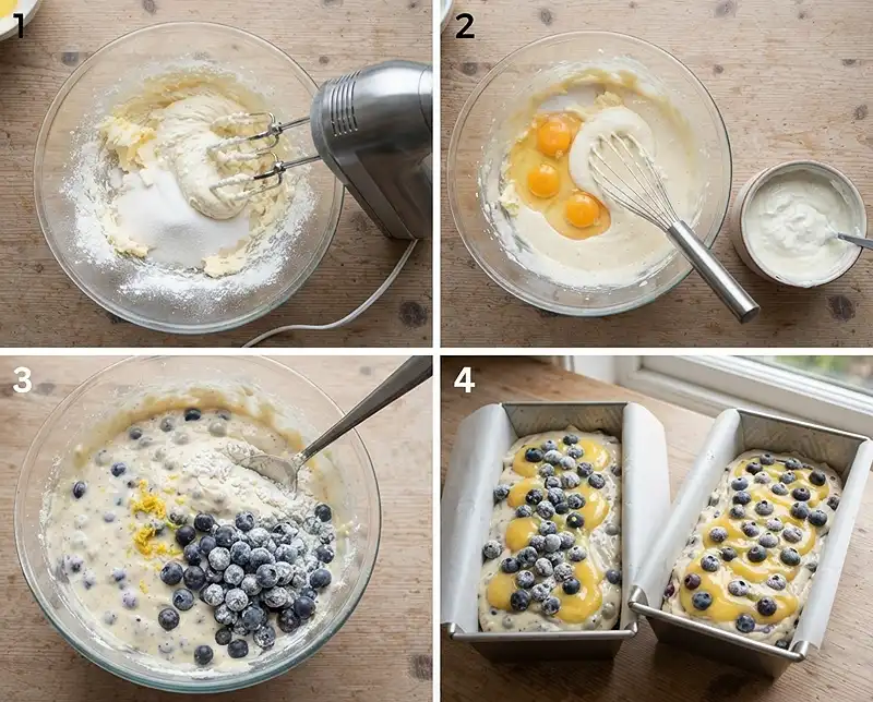 How to Make lemon curd blueberry loaf​
