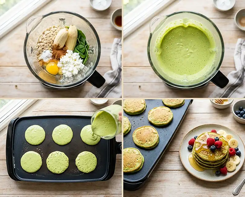 How to Make spinach banana cottage cheese pancakes​