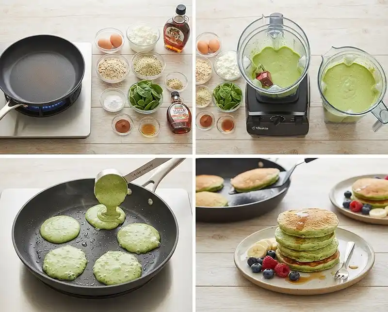 How to Make spinach cottage cheese oat pancakes​