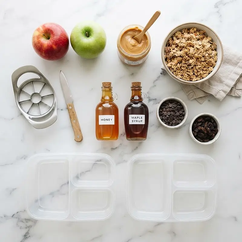 Apple Peanut Butter Granola Snack Boxes 2 INGREDIENTS FOR Apple Peanut Butter Granola Snack Boxes