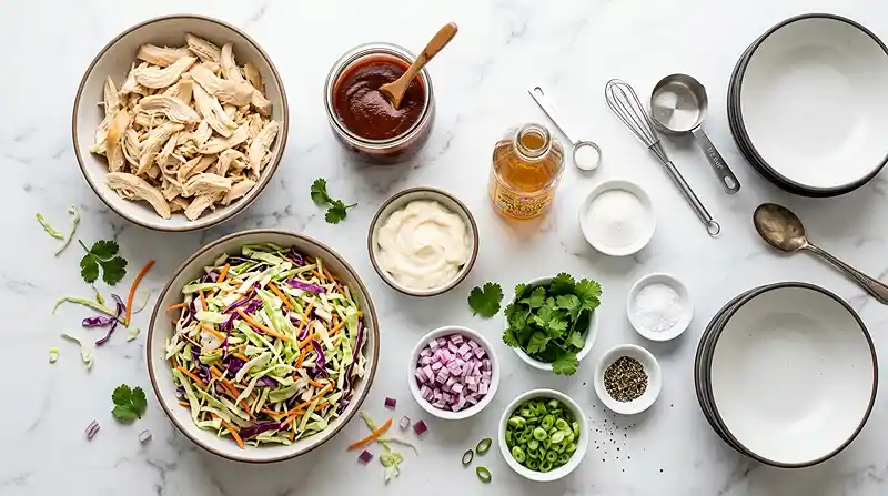 INGREDIENTS FOR BBQ Chicken Slaw Bowls