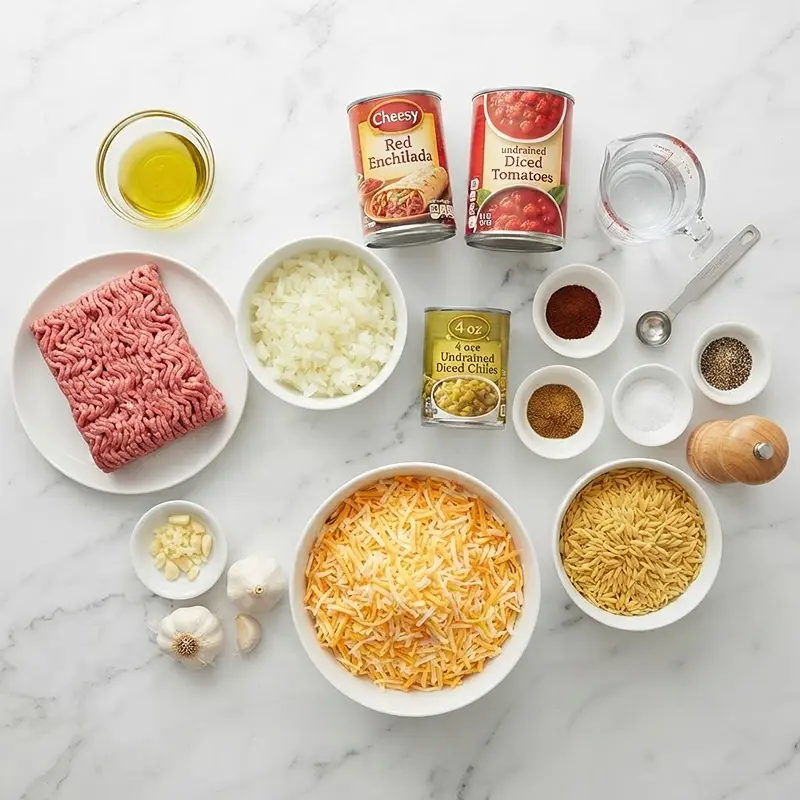 Cheesy Beef Enchilada Orzo Skillet 2 INGREDIENTS FOR Cheesy Beef Enchilada Orzo Skillet