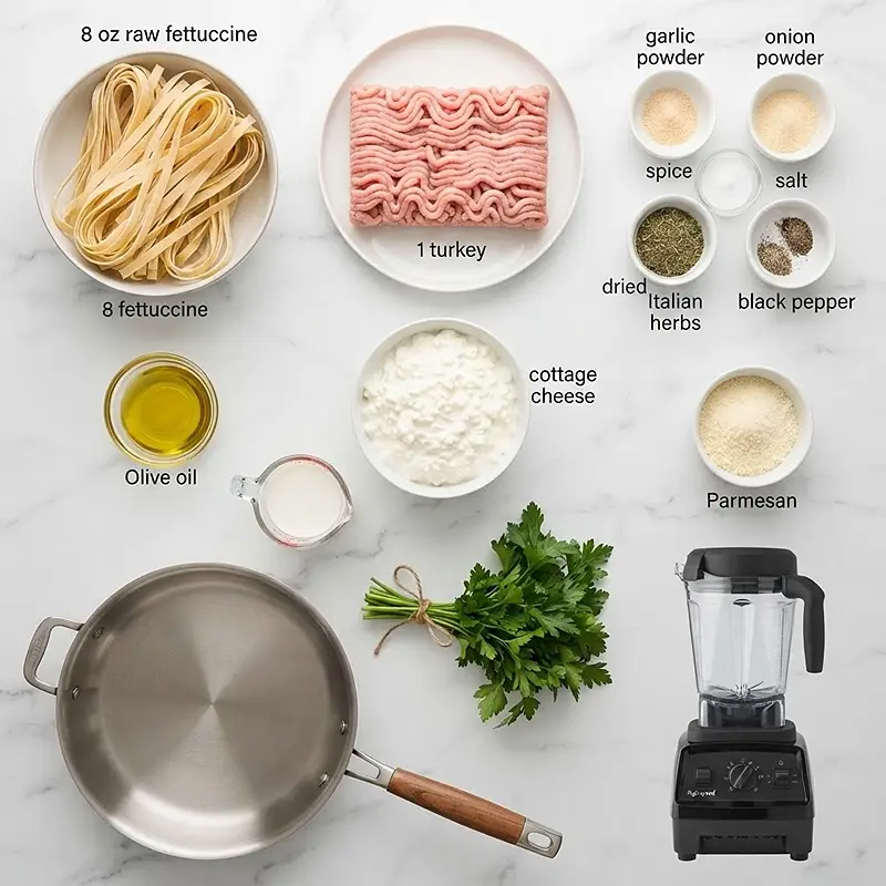 Cottage Cheese Alfredo Turkey Pasta 2 INGREDIENTS FOR Cottage Cheese Alfredo Turkey Pasta