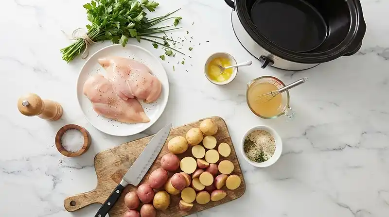 INGREDIENTS FOR Crockpot Ranch Chicken and Potatoes