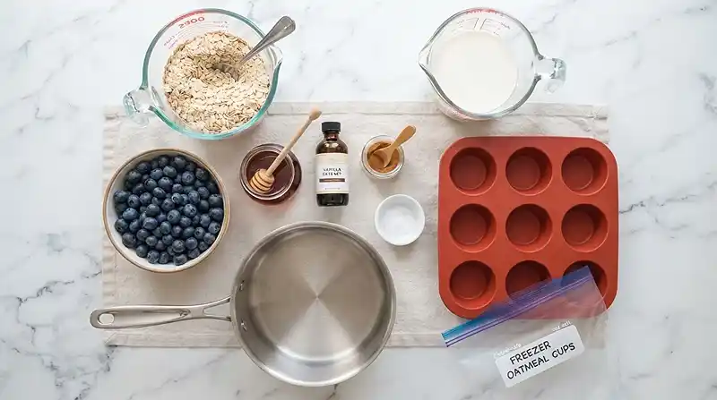 Freezer Blueberry Oatmeal Cups 2 INGREDIENTS FOR Freezer Blueberry Oatmeal Cups