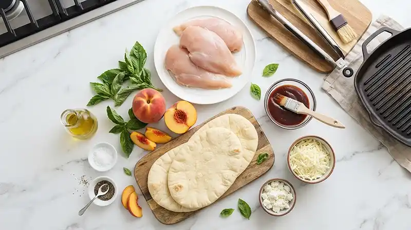 Grilled Peach Chicken Flatbreads 2 INGREDIENTS FOR Grilled Peach Chicken Flatbreads