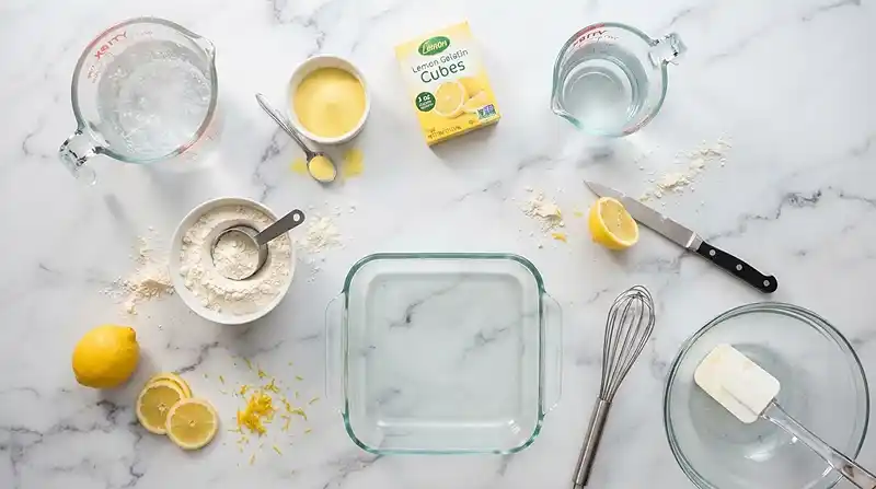 Lemon Gelatin Protein Cubes 2 INGREDIENTS FOR Lemon Gelatin Protein Cubes