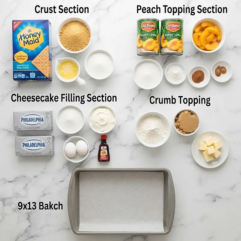 Peach Cobbler Cheesecake Bars 2 INGREDIENTS FOR Peach Cobbler Cheesecake Bars recipe