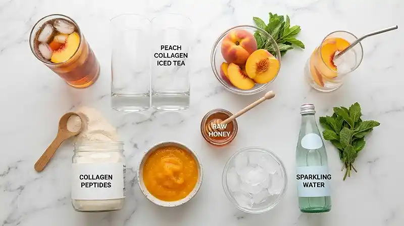 INGREDIENTS FOR Peach Collagen Iced Tea Refresher