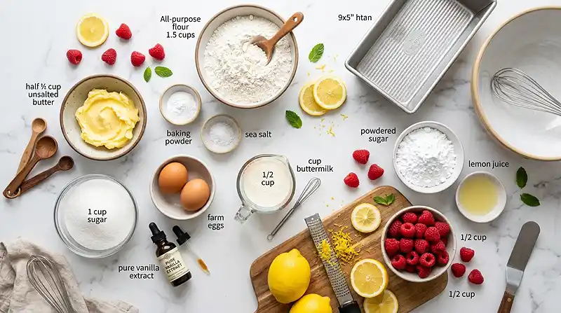 Raspberry Lemon Loaf Cake 2 INGREDIENTS FOR Raspberry Lemon Loaf Cake