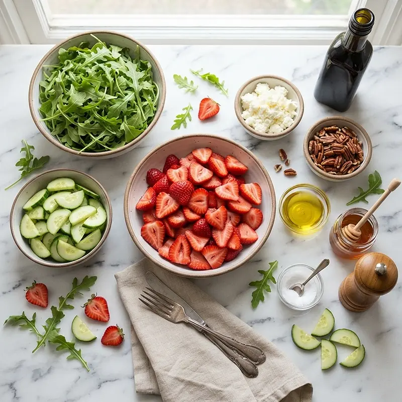 Strawberry Arugula Cucumber Salad 2 INGREDIENTS FOR Strawberry Arugula Cucumber Salad