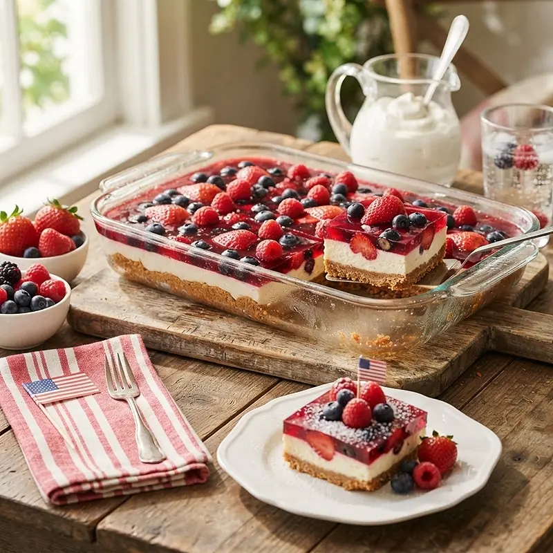 Labor Day Berry Pretzel Dessert 4 Labor Day Berry Pretzel Dessert RECIPE