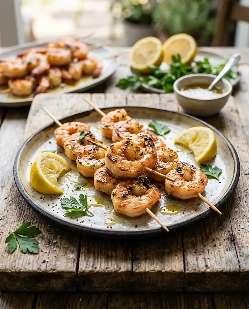 Lemon Garlic Shrimp Skewers RECIPE