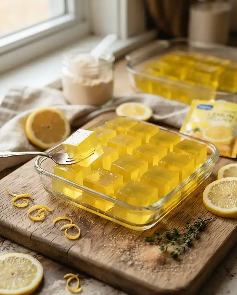Lemon Gelatin Protein Cubes 4 Lemon Gelatin Protein Cubes RECIPE