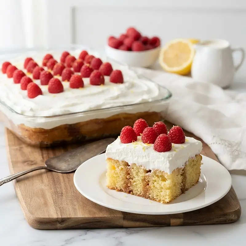 Lemon Raspberry Poke Cake 4 Lemon Raspberry Poke Cake recipe
