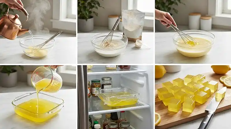 Lemon Gelatin Protein Cubes 3 MAKING THE Lemon Gelatin Protein Cubes