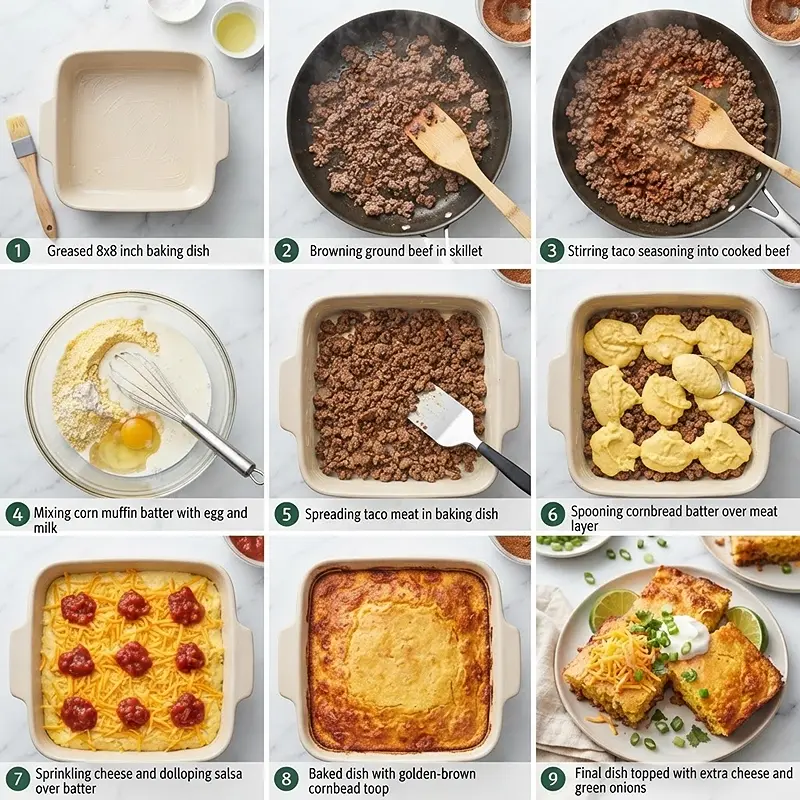 Loaded Cornbread Taco Bake 3 MAKING THE Loaded Cornbread Taco Bake