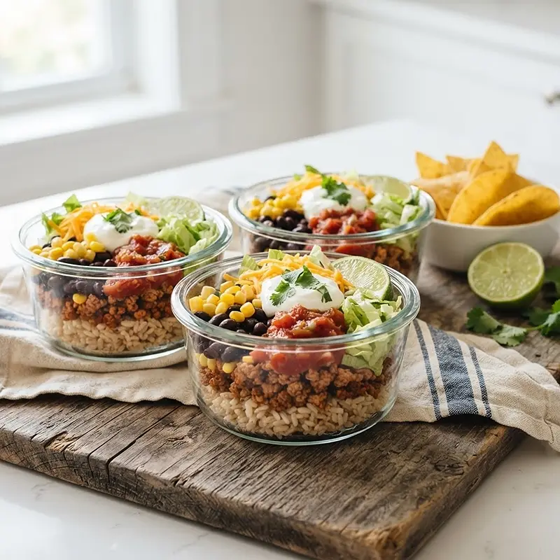 Mini Turkey Taco Lunch Bowls Recipe 4 Mini Turkey Taco Lunch Bowls recipe