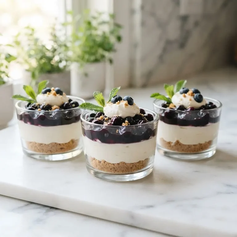 No-Bake Blueberry Crumble Cheesecake Cups