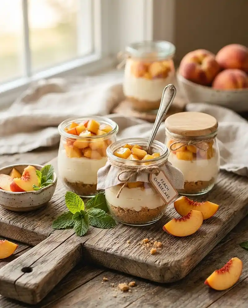 No-Bake Peach Cheesecake Cups recipe