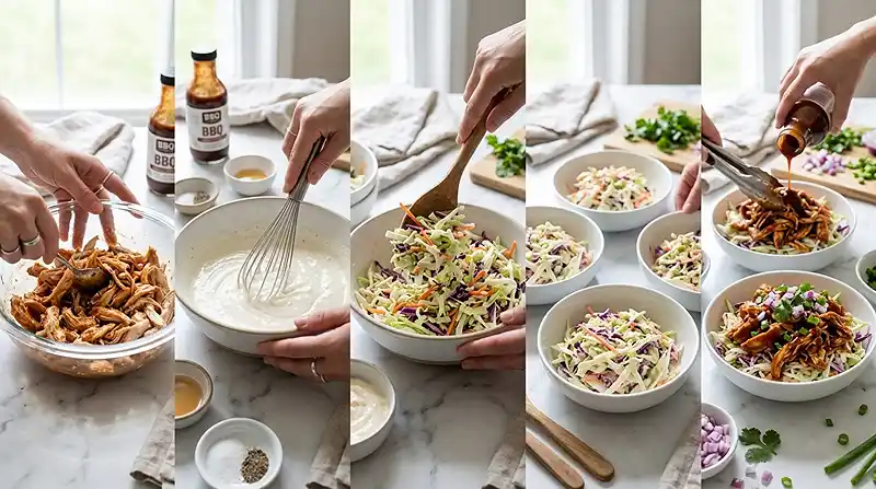 PREPARING THE BBQ Chicken Slaw Bowls
