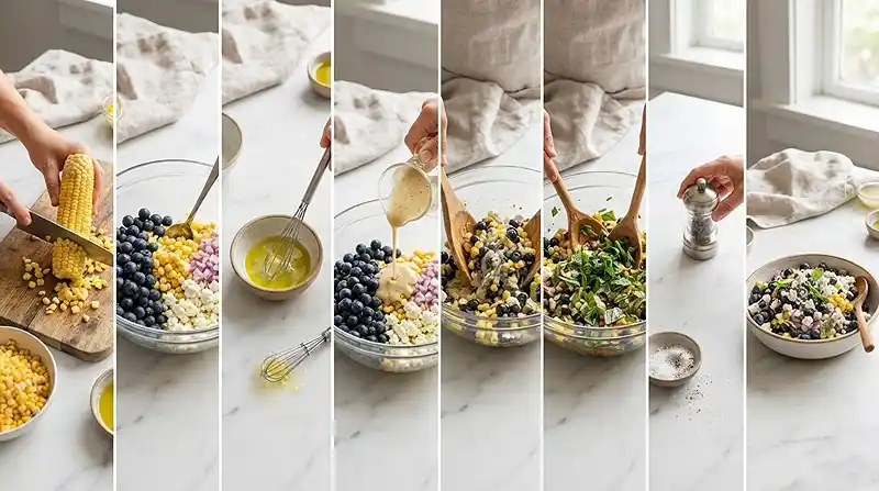 PREPARING THE Blueberry Corn Feta Salad