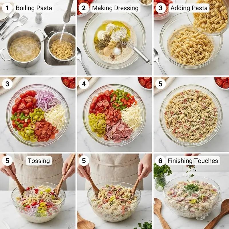 Italian Grinder Pasta Salad 3 PREPARING THE Italian Grinder Pasta Salad