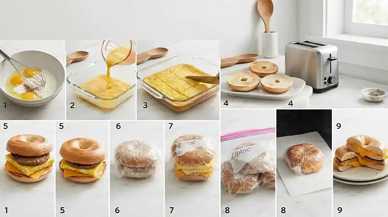 Make-Ahead Bagel Breakfast Sandwiches 3 PREPARING THE Make-Ahead Bagel Breakfast Sandwiches