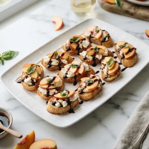 Peach Burrata Crostini